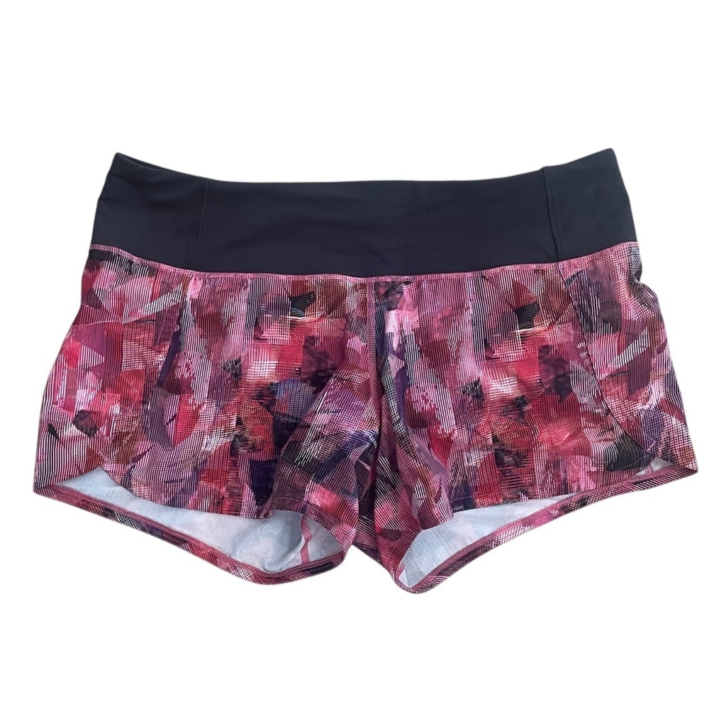 Lululemon Run Times Short II 4" Sundazed Pink Black Size 8 Running Gym